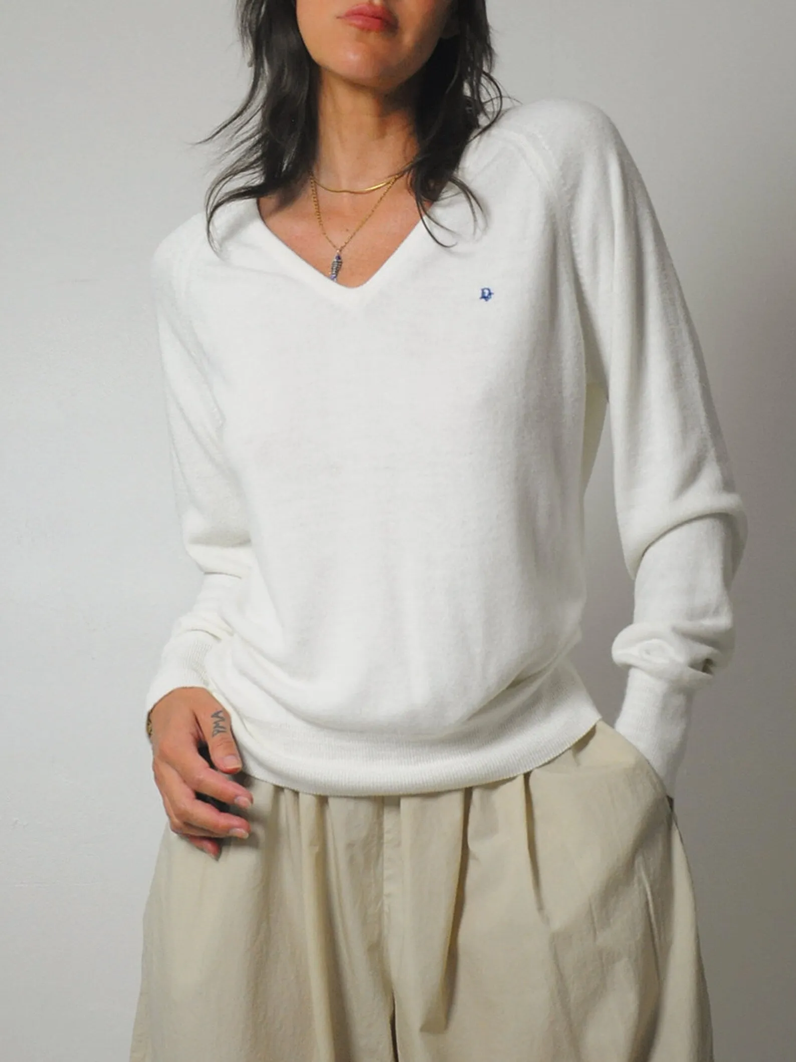 1980's Christian Dior V-neck Sweater