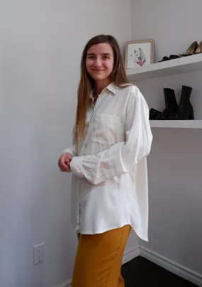 90's Classic 100% Silk Button Down - L