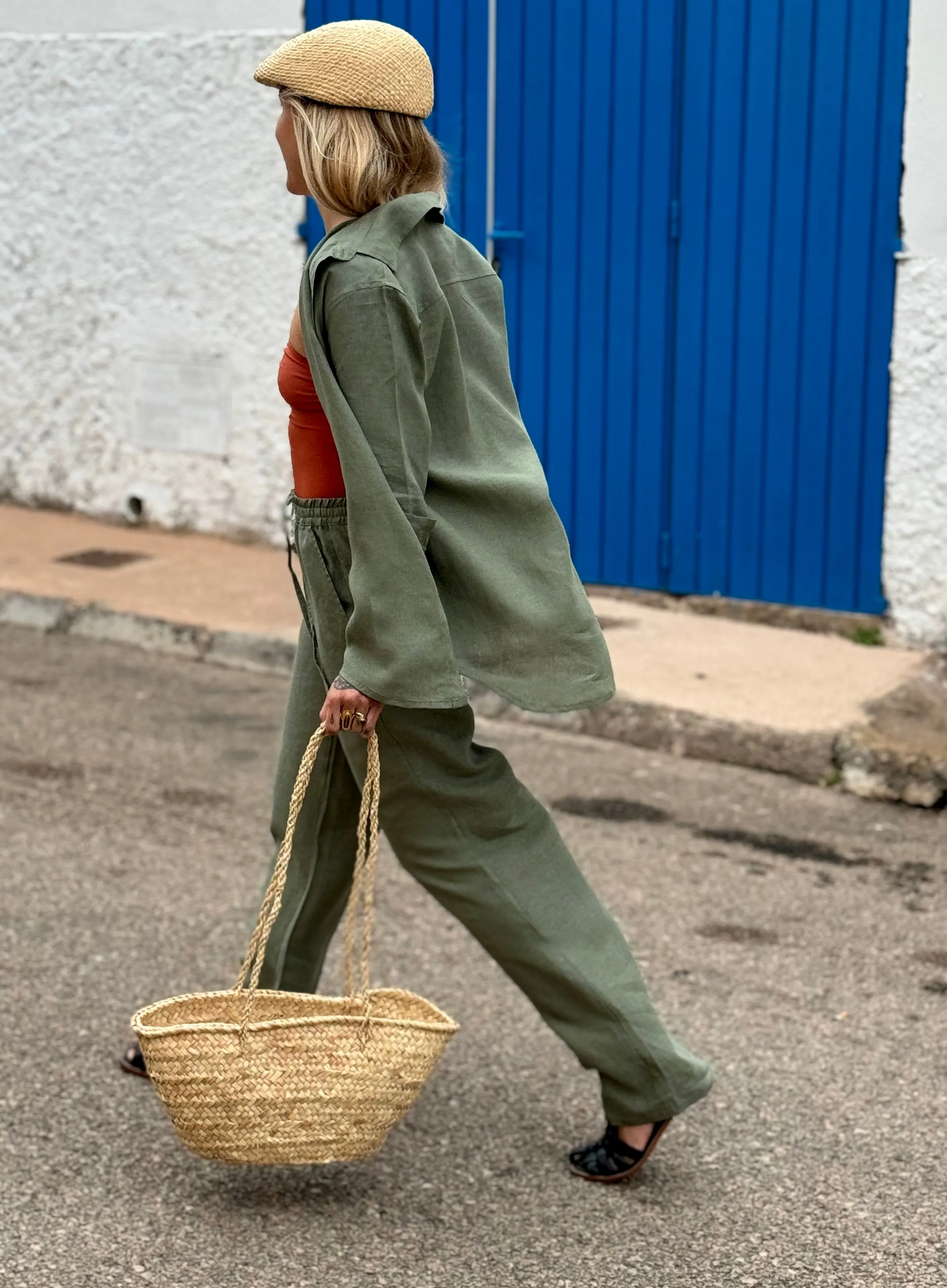 BELGIUM Boyfriendshirt khaki