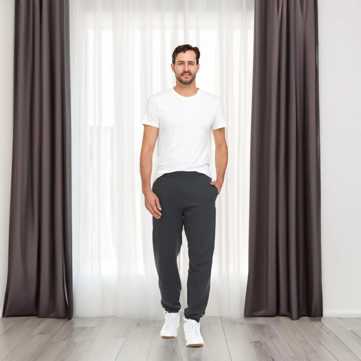 BILLIONHATS 6 Pack of Wholesale Mens Jogger Sweatpants, Homeless Shelter Donation Case, Comfy Bulk Joggers for Men