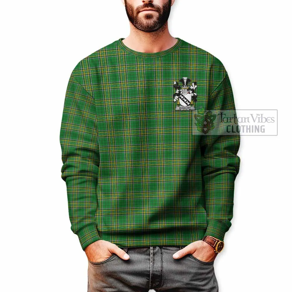 Bunbury Irish Clan Tartan Sweatshirt with Coat of Arms
