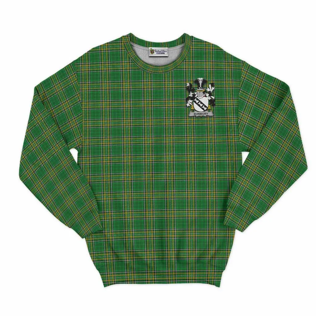 Bunbury Irish Clan Tartan Sweatshirt with Coat of Arms