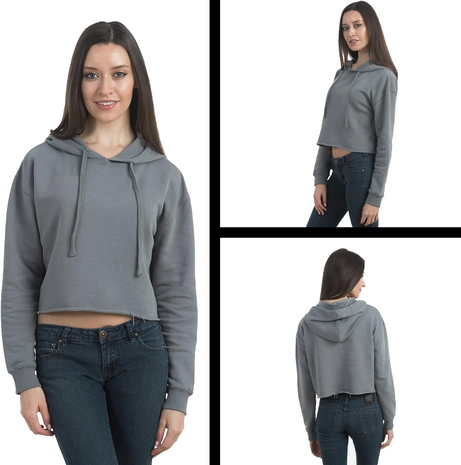 Cheerleader Bullhorn Cropped Fleece Hoodie, Soft & Cozy, Trendy Fit