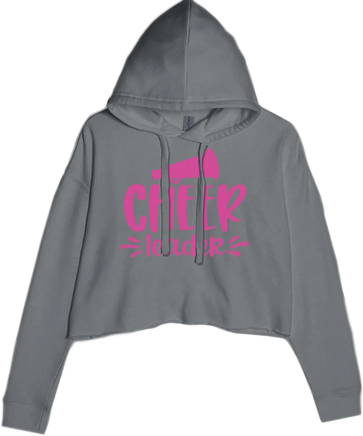 Cheerleader Bullhorn Cropped Fleece Hoodie, Soft & Cozy, Trendy Fit