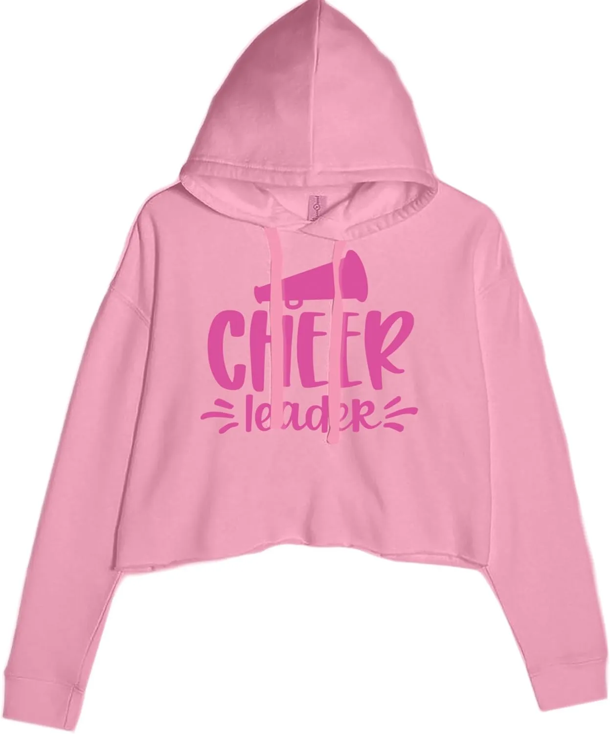 Cheerleader Bullhorn Cropped Fleece Hoodie, Soft & Cozy, Trendy Fit