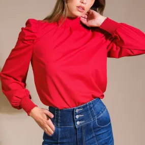 Classic Chic Bow Tie Back Solid Blouse