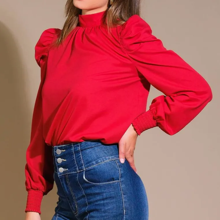 Classic Chic Bow Tie Back Solid Blouse