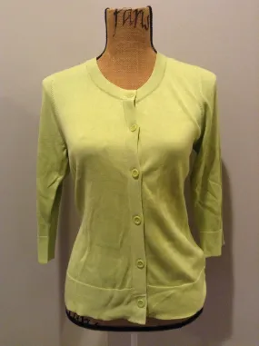 Coldwater Creek Green Silk Blend Cardigan, SOLD