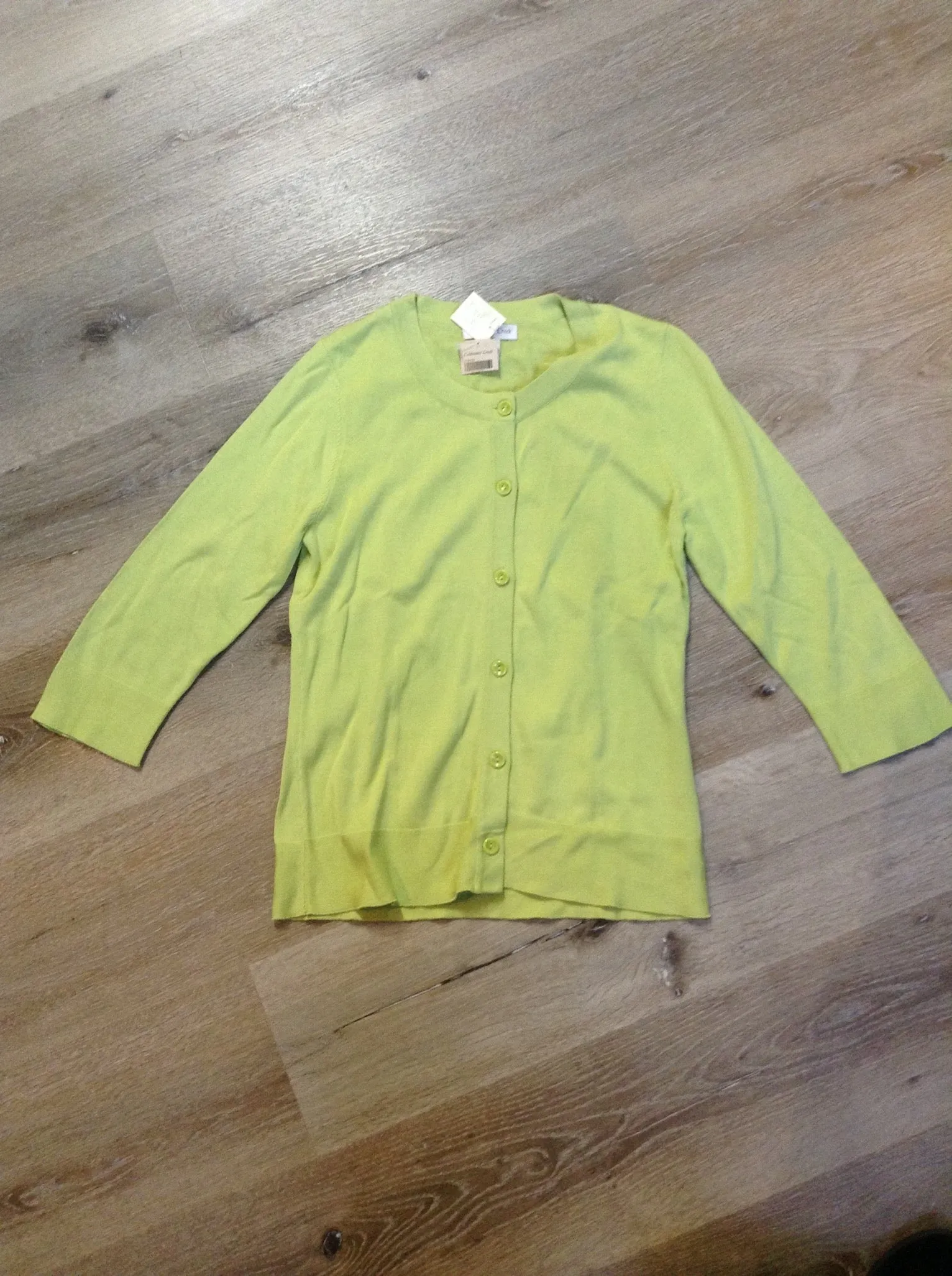 Coldwater Creek Green Silk Blend Cardigan, SOLD