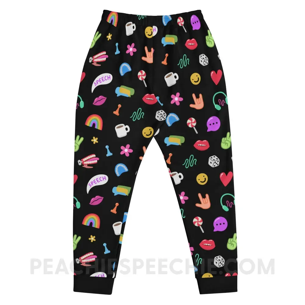 Color Pop Speech Pattern Comfy Joggers