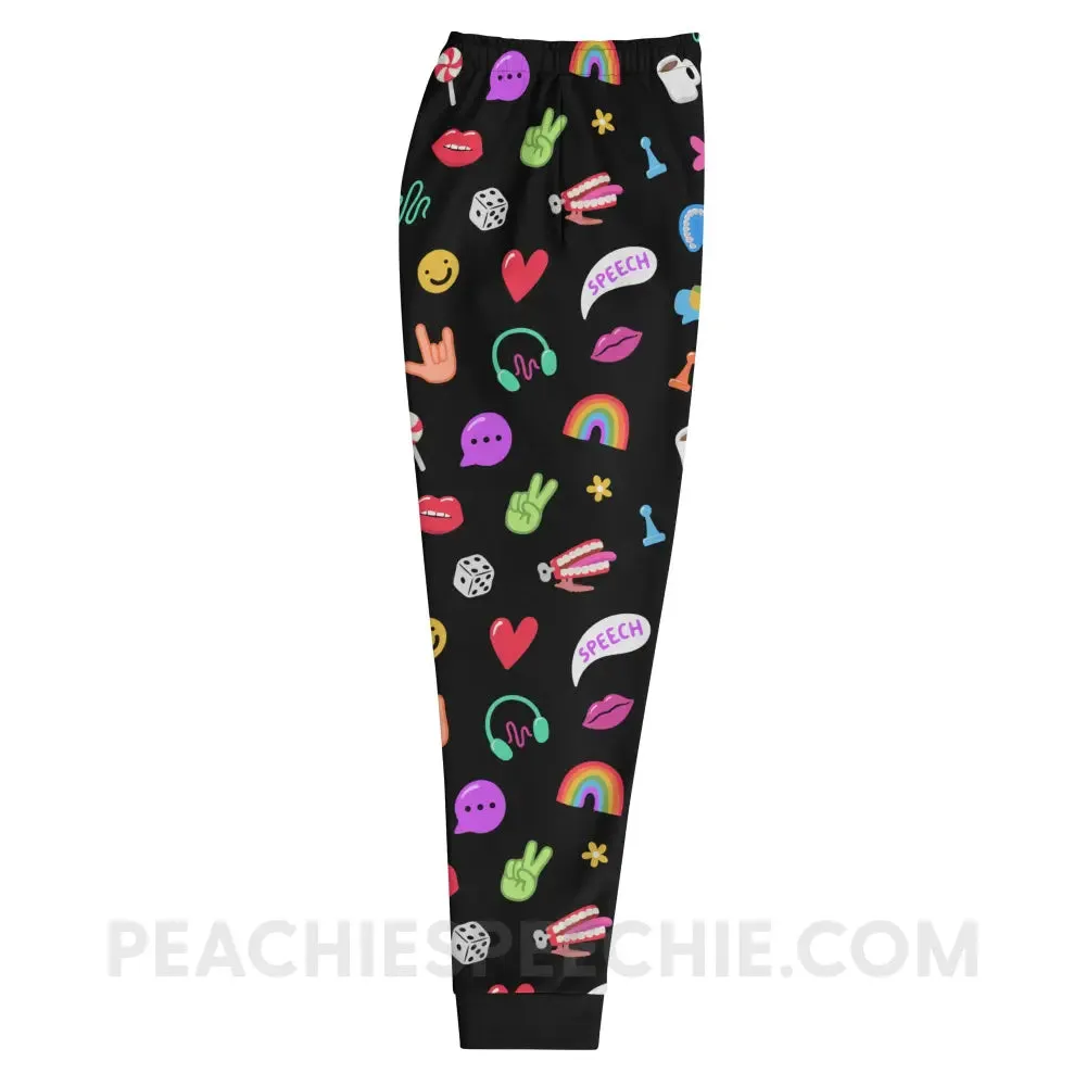 Color Pop Speech Pattern Comfy Joggers