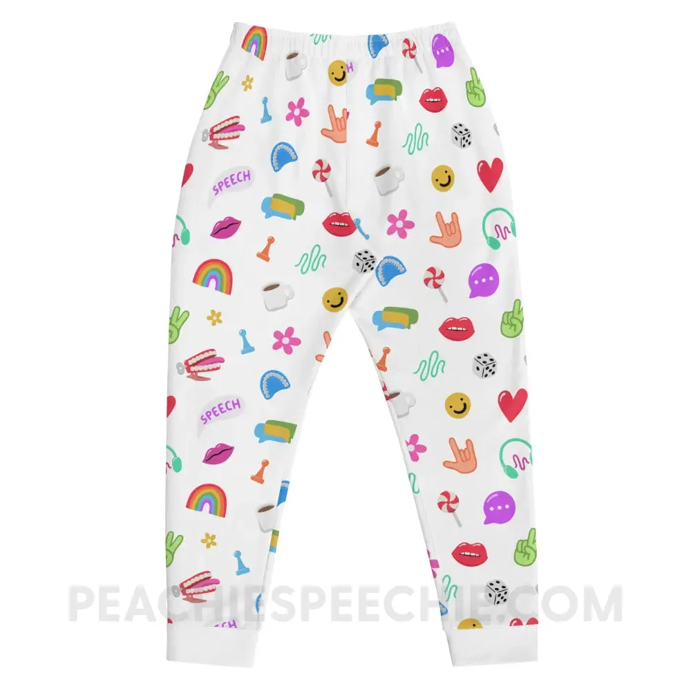 Color Pop Speech Pattern Comfy Joggers