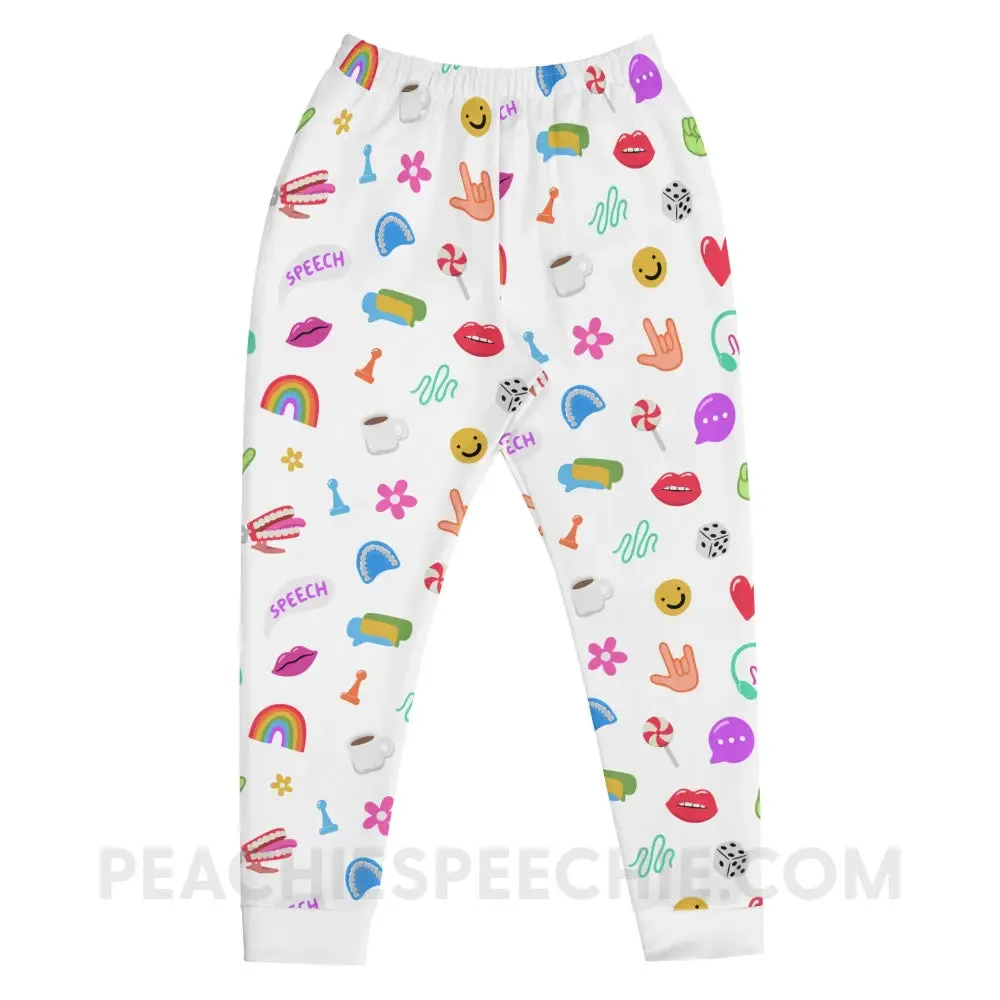 Color Pop Speech Pattern Comfy Joggers