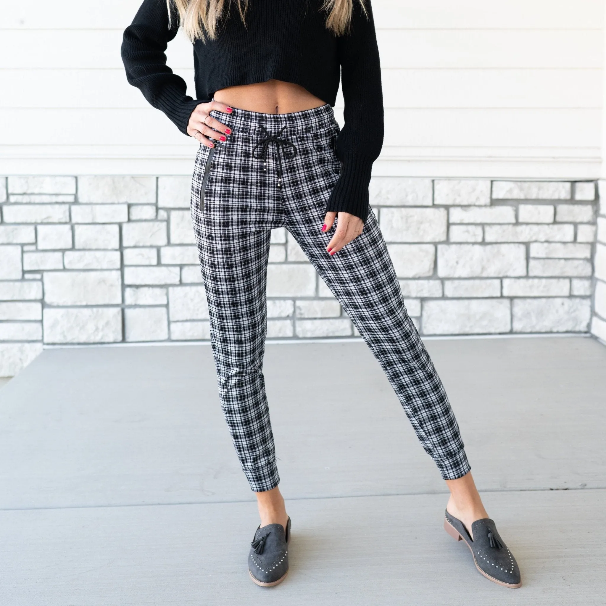 Comfy Plaid Print Jogger