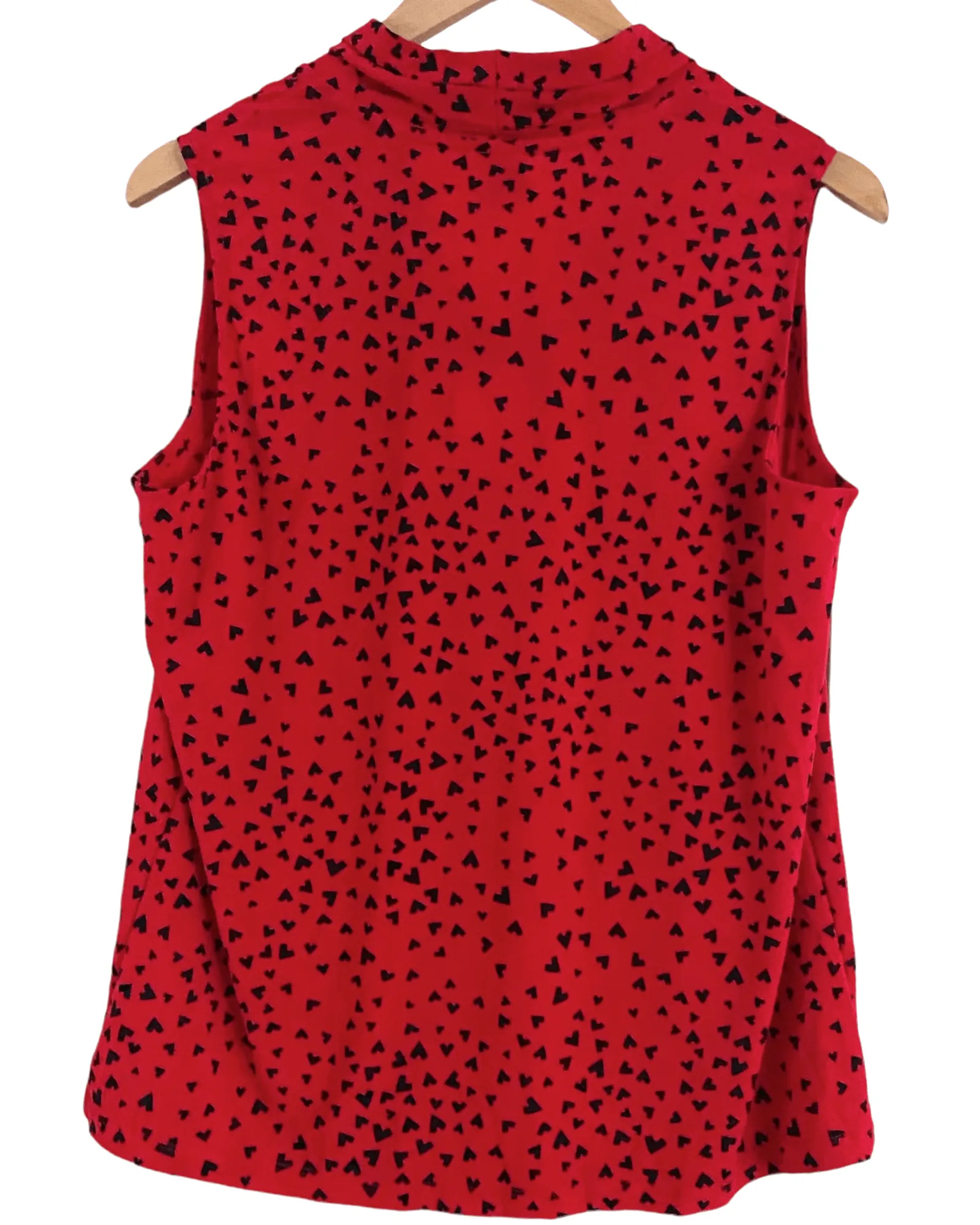 Dark Winter Triple Pleat Heart Print Top