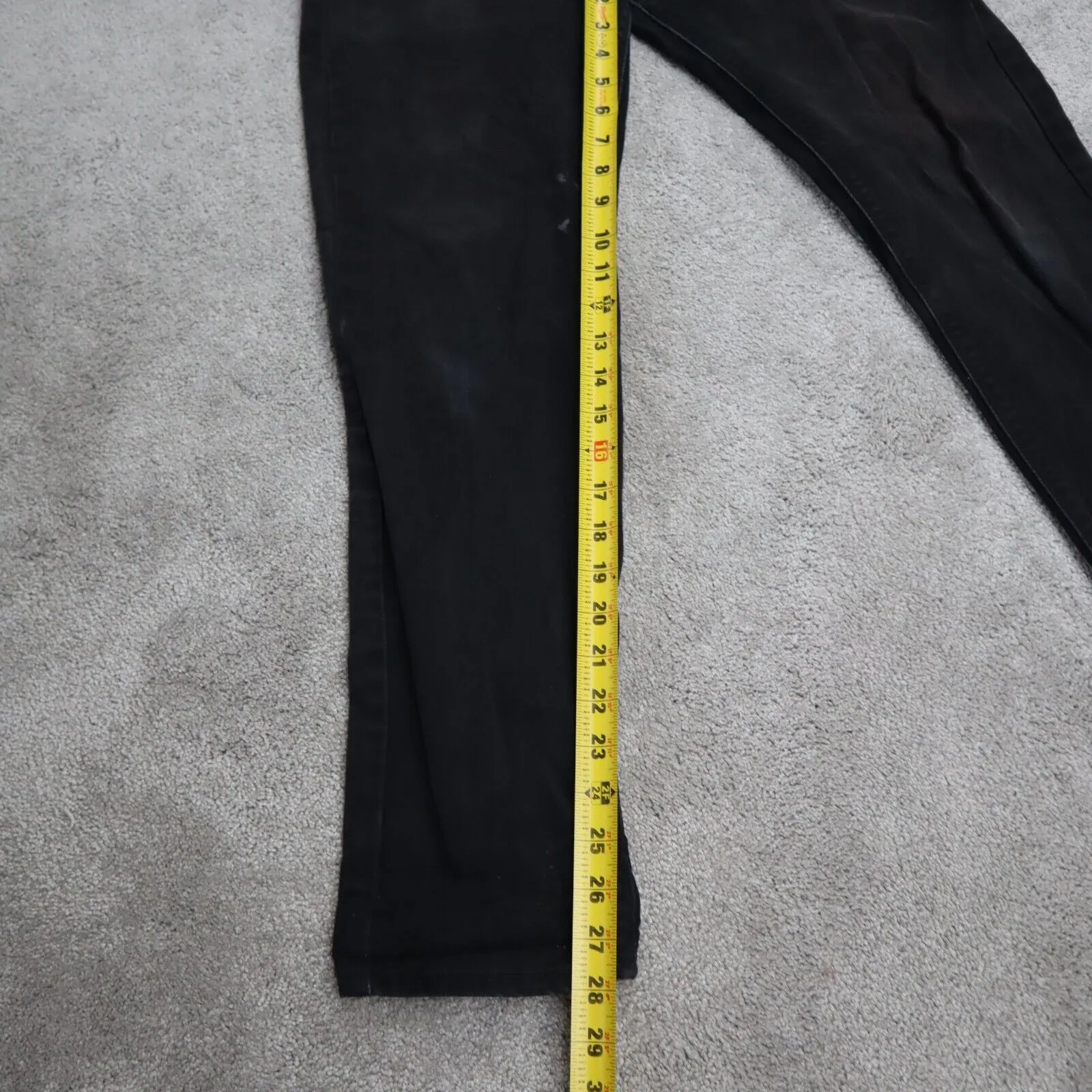 Denizen From Levis 216 Jeans Mens Black Solid Skinny Fit Denim Logo W33XL30