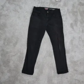 Denizen From Levis 216 Jeans Mens Black Solid Skinny Fit Denim Logo W33XL30