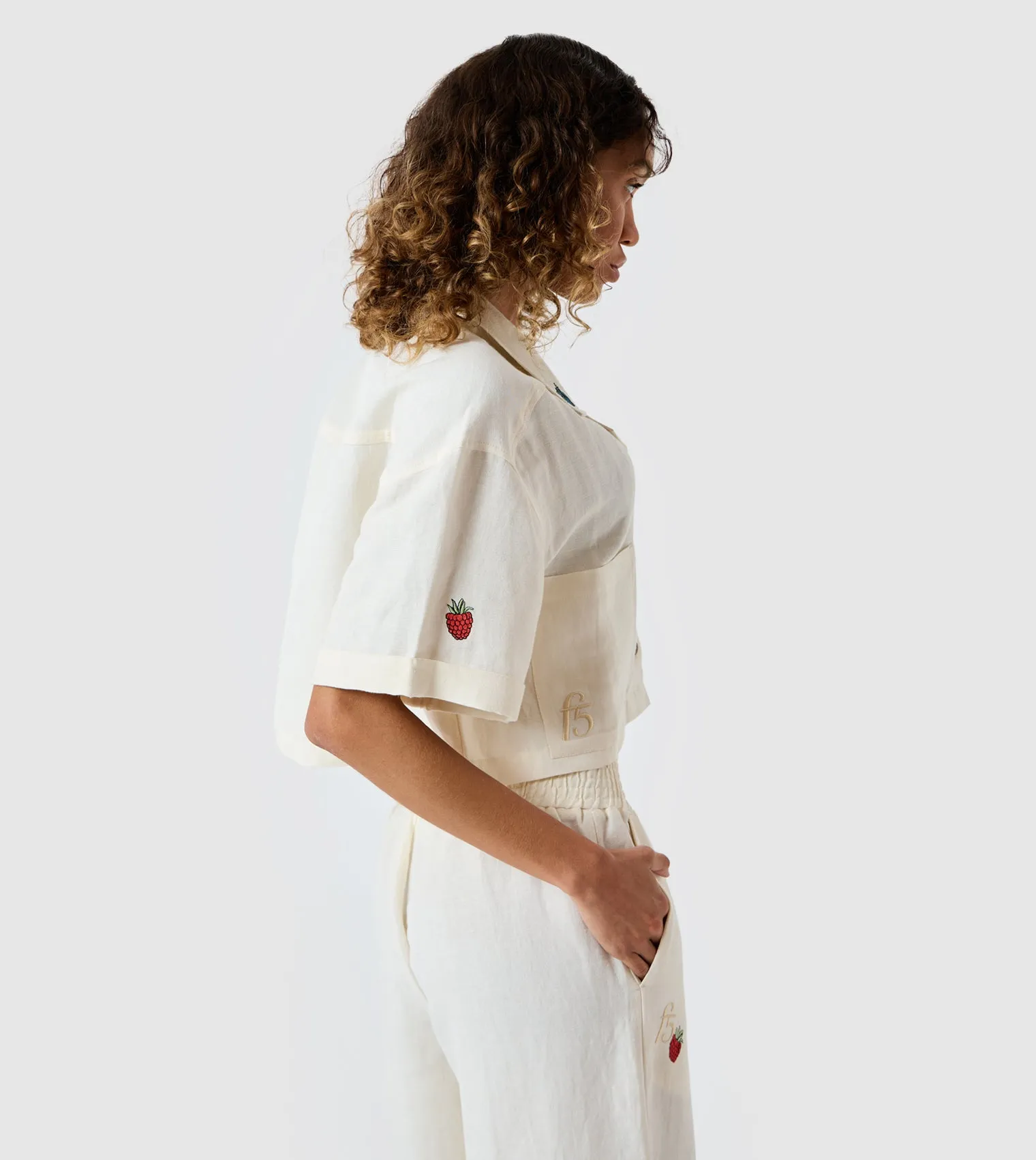 F5 Cropped Linen Shirt