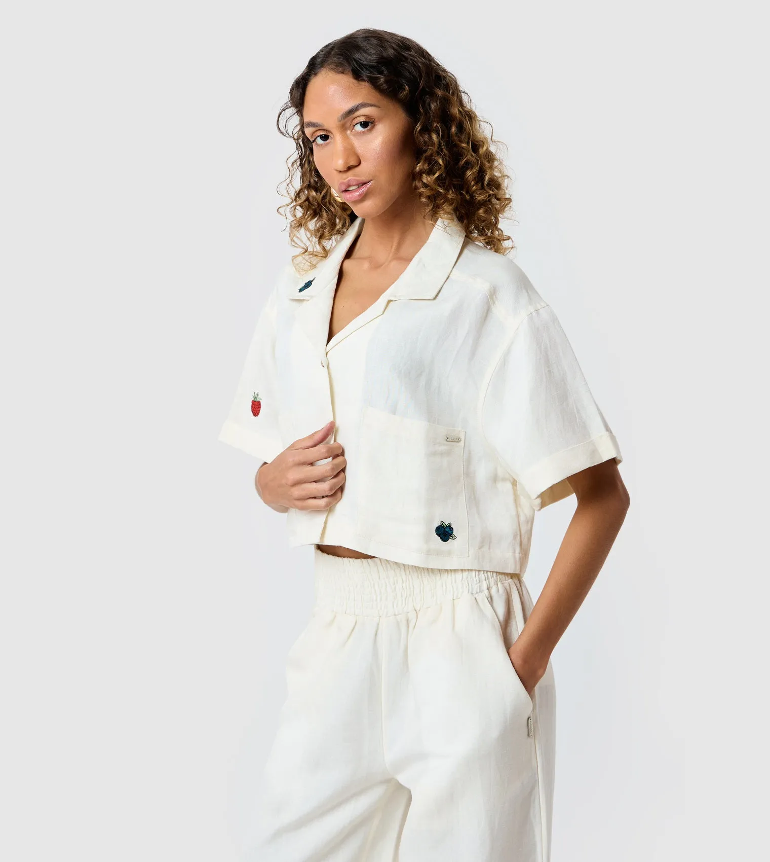 F5 Cropped Linen Shirt