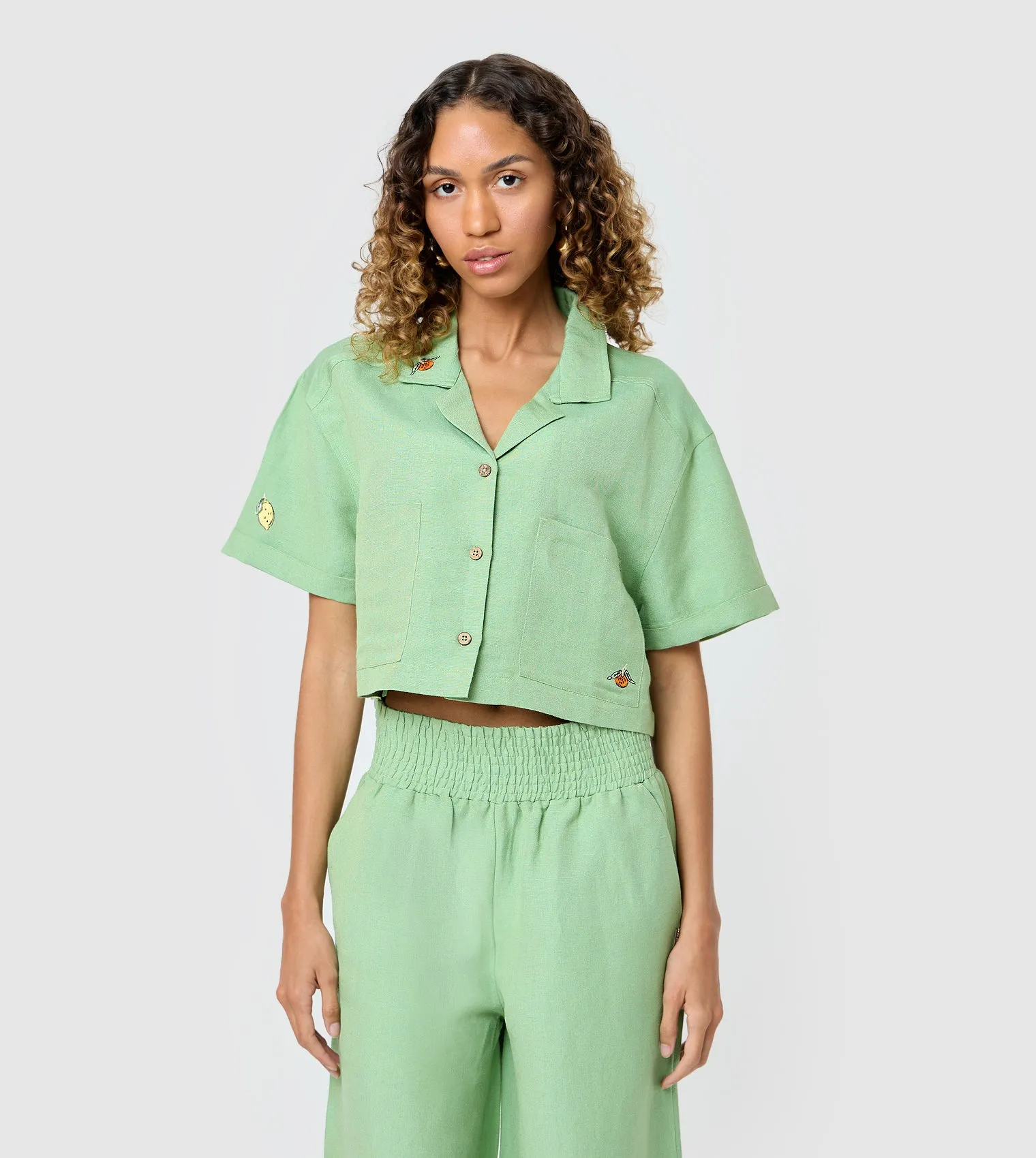 F5 Cropped Linen Shirt