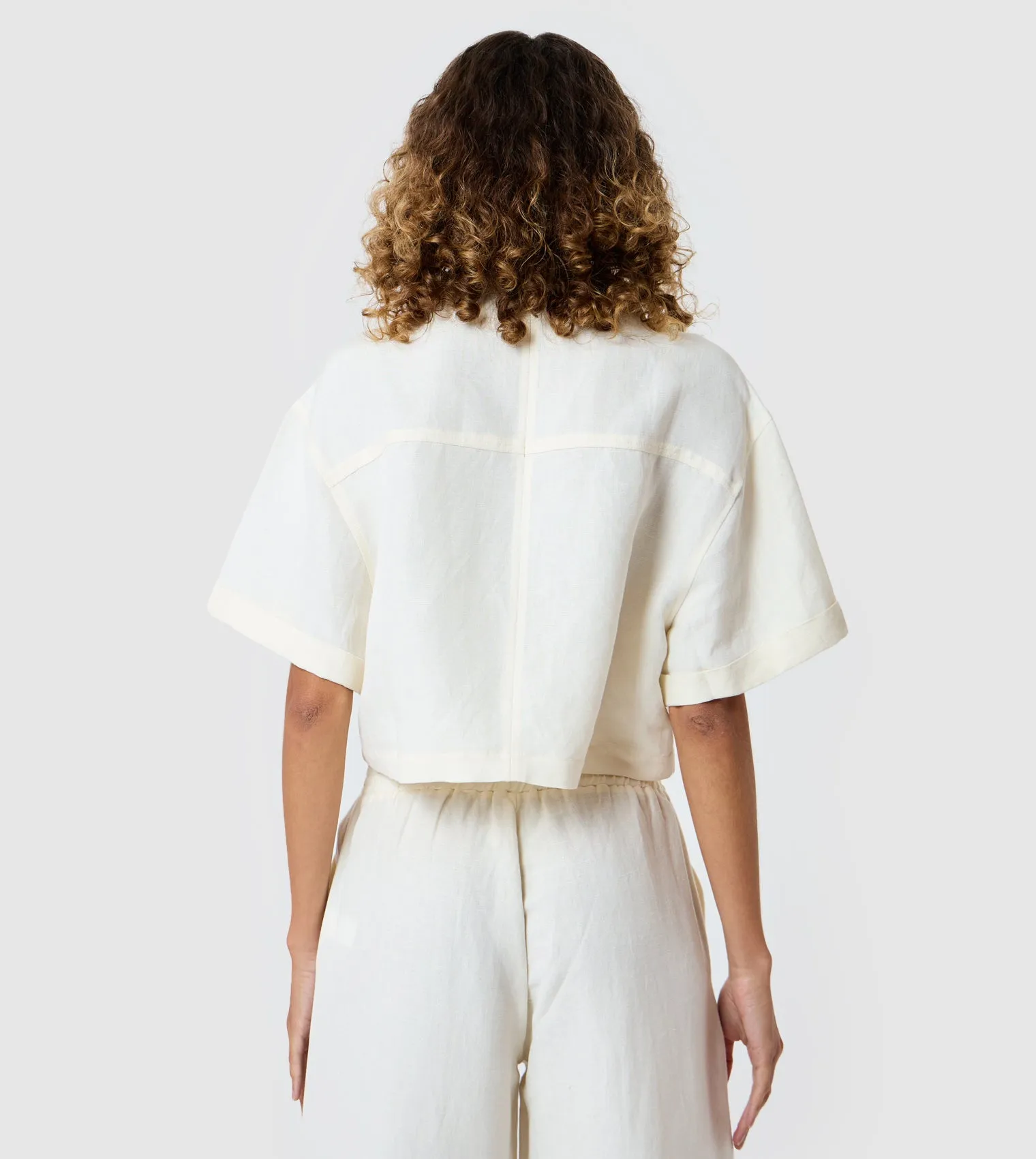 F5 Cropped Linen Shirt