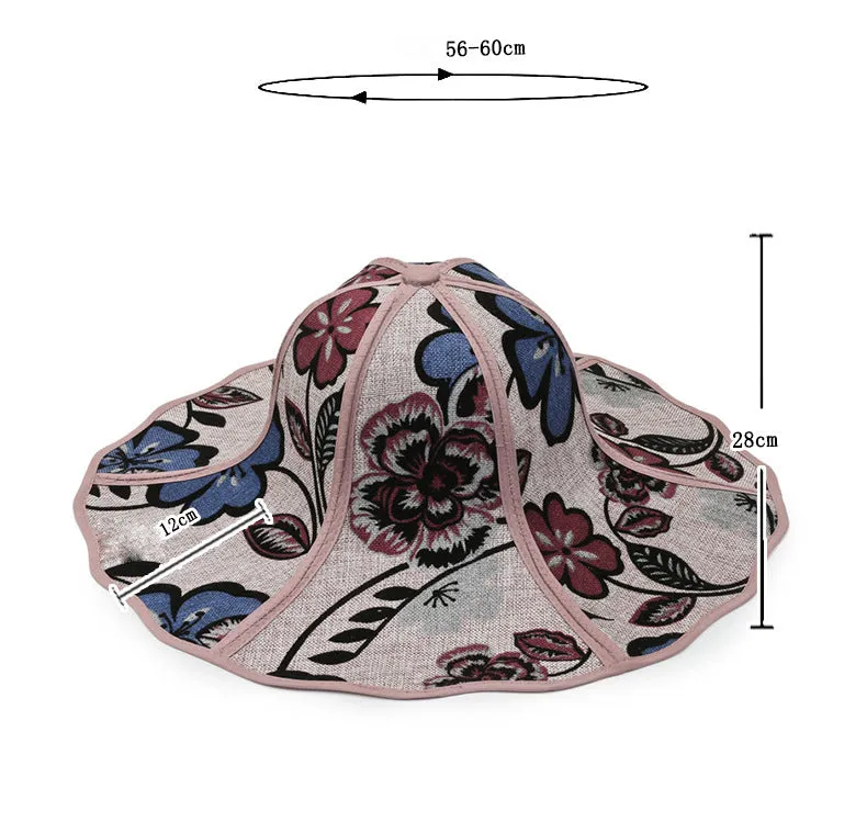 Fashionable sun protection big brim straw hat men and women summer tide foldable fan-shaped sunshade straw hat