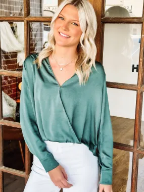 Forest Green Long Sleeve Blouse