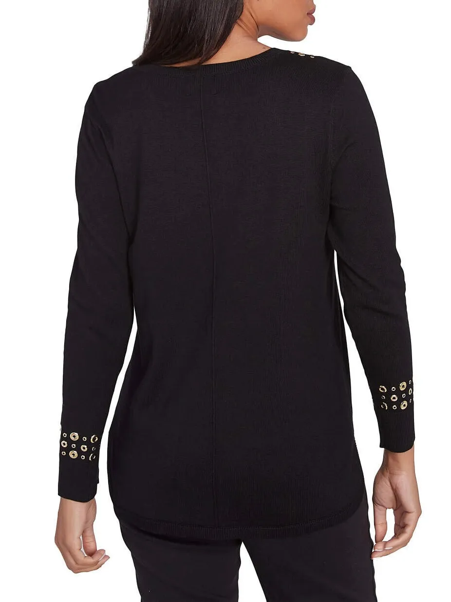 Grommet Sweater - Black