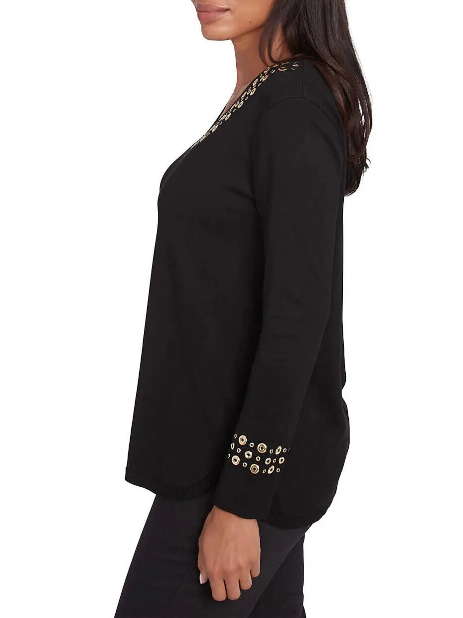 Grommet Sweater - Black