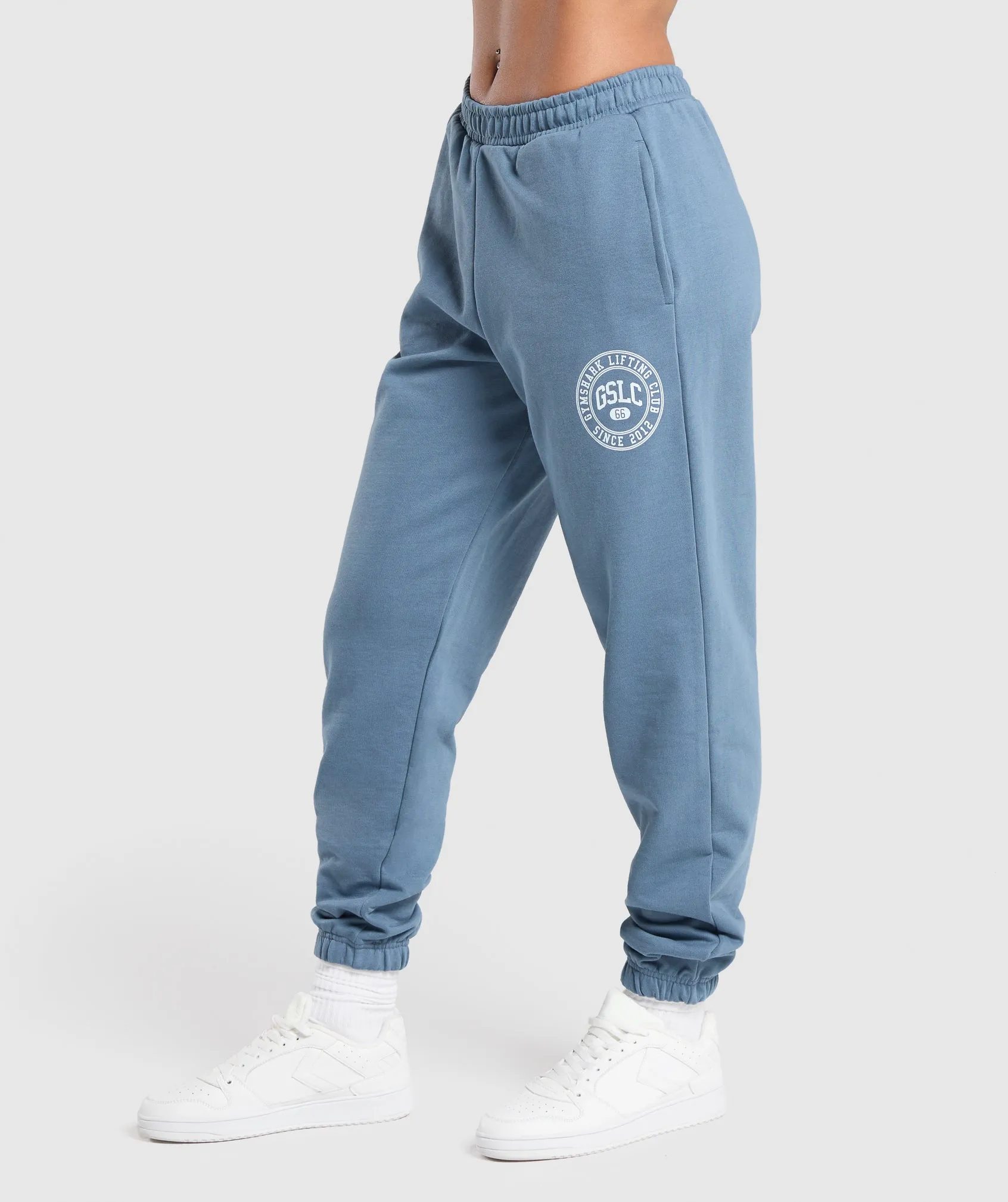 Gymshark GSLC Weight Graphic Pants - Faded Blue