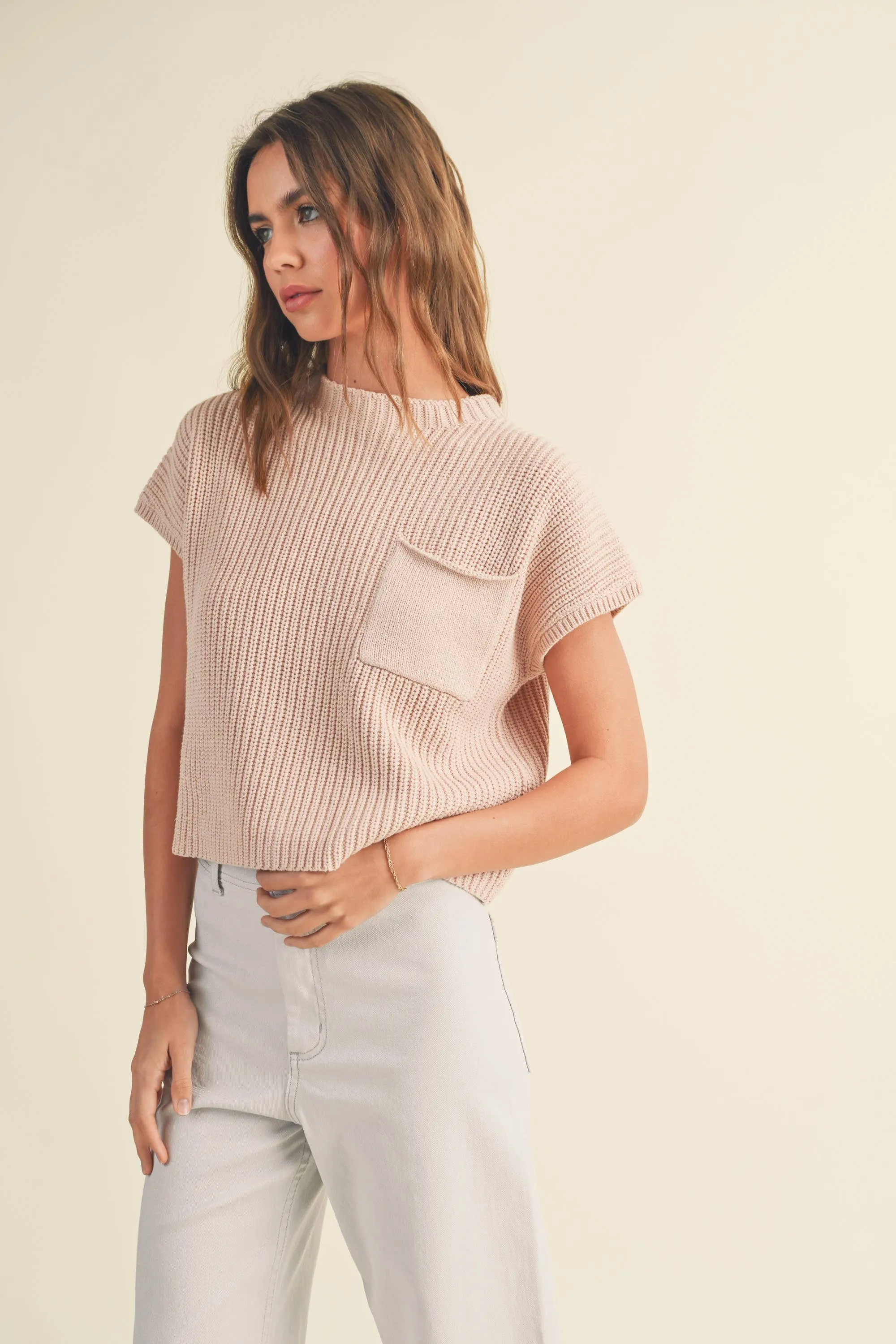 HALF HIGH NECK SWEATER VEST