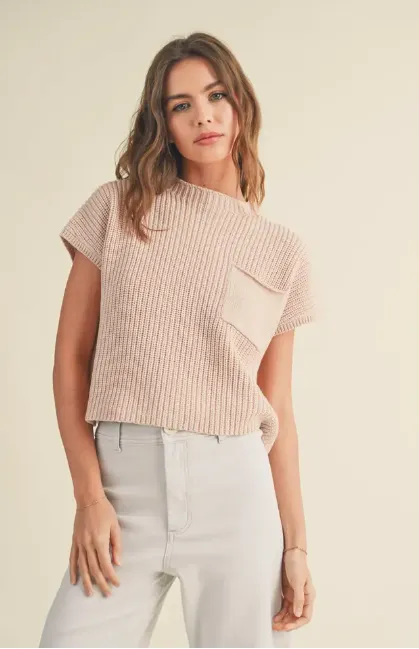 HALF HIGH NECK SWEATER VEST