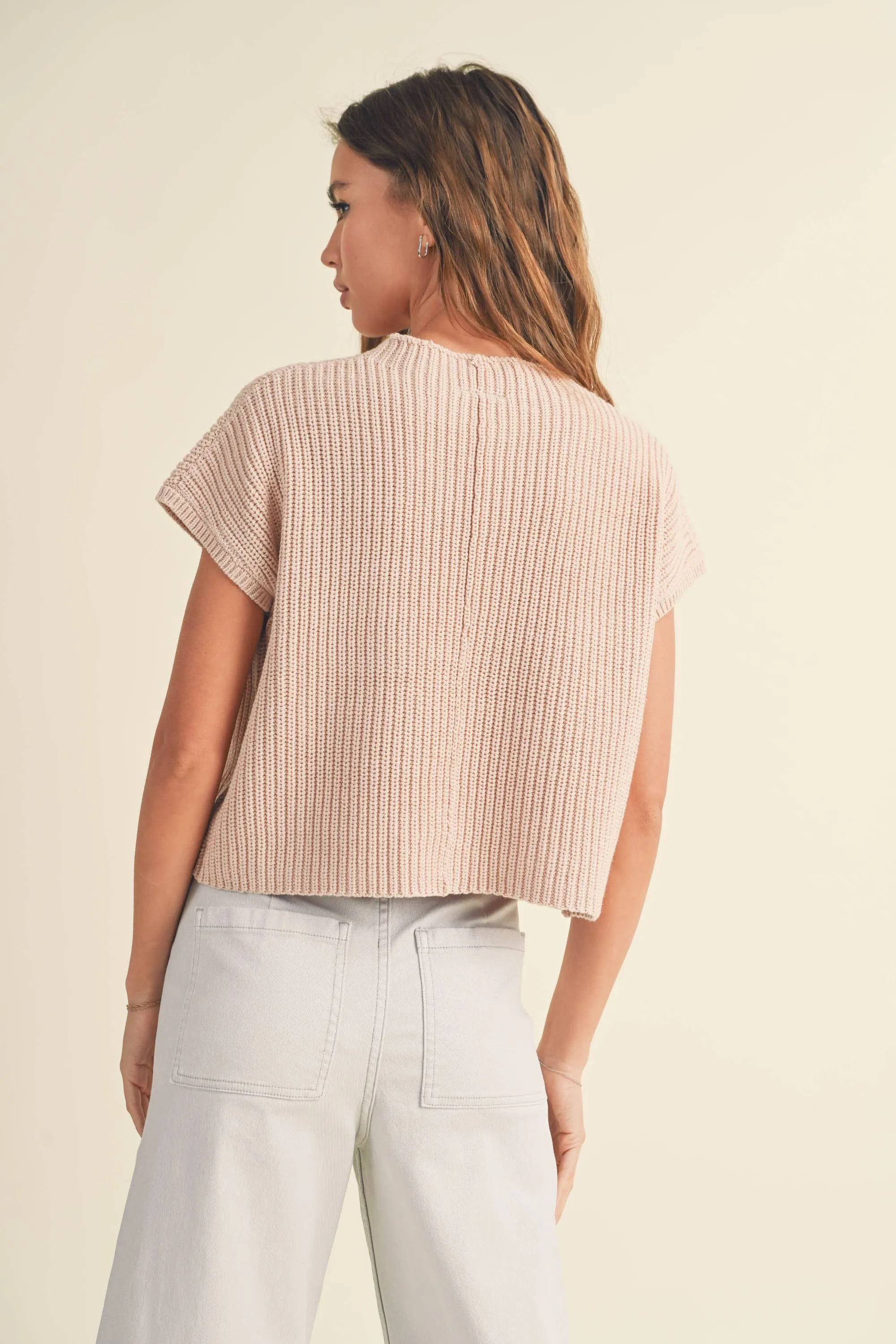 HALF HIGH NECK SWEATER VEST