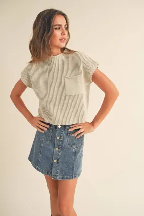 HALF HIGH NECK SWEATER VEST