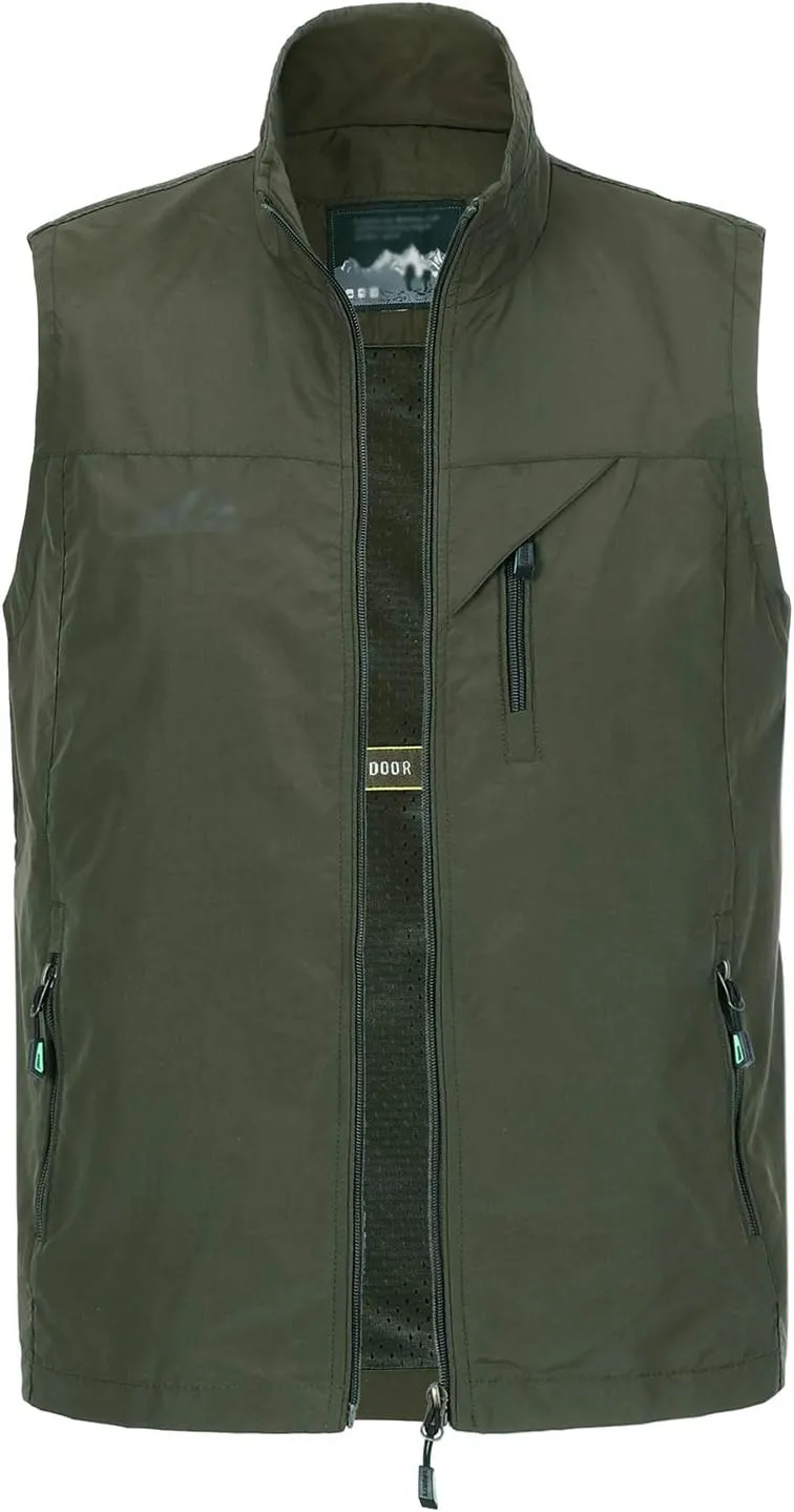 Hbufnha Men's Lightweight Vest Outdoor Windbreaker Vest Jacket For Golf Safari Travel Fishing Hiking Vest