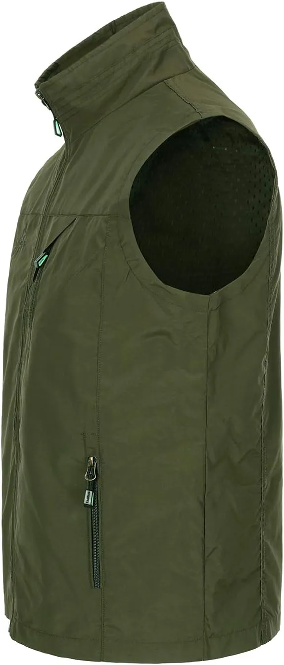 Hbufnha Men's Lightweight Vest Outdoor Windbreaker Vest Jacket For Golf Safari Travel Fishing Hiking Vest
