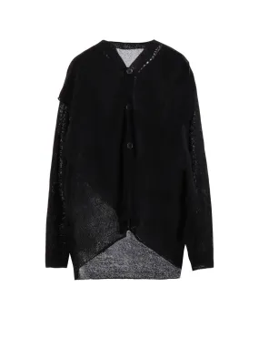 JERSEY BROAD STITCH ASYMMETRIC MIDDLE CARDIGAN