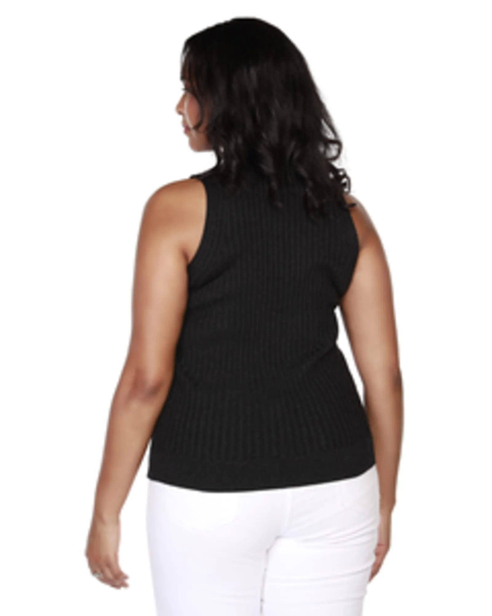 June Mock-Neck Zip Sweater | Black/Black/Silver