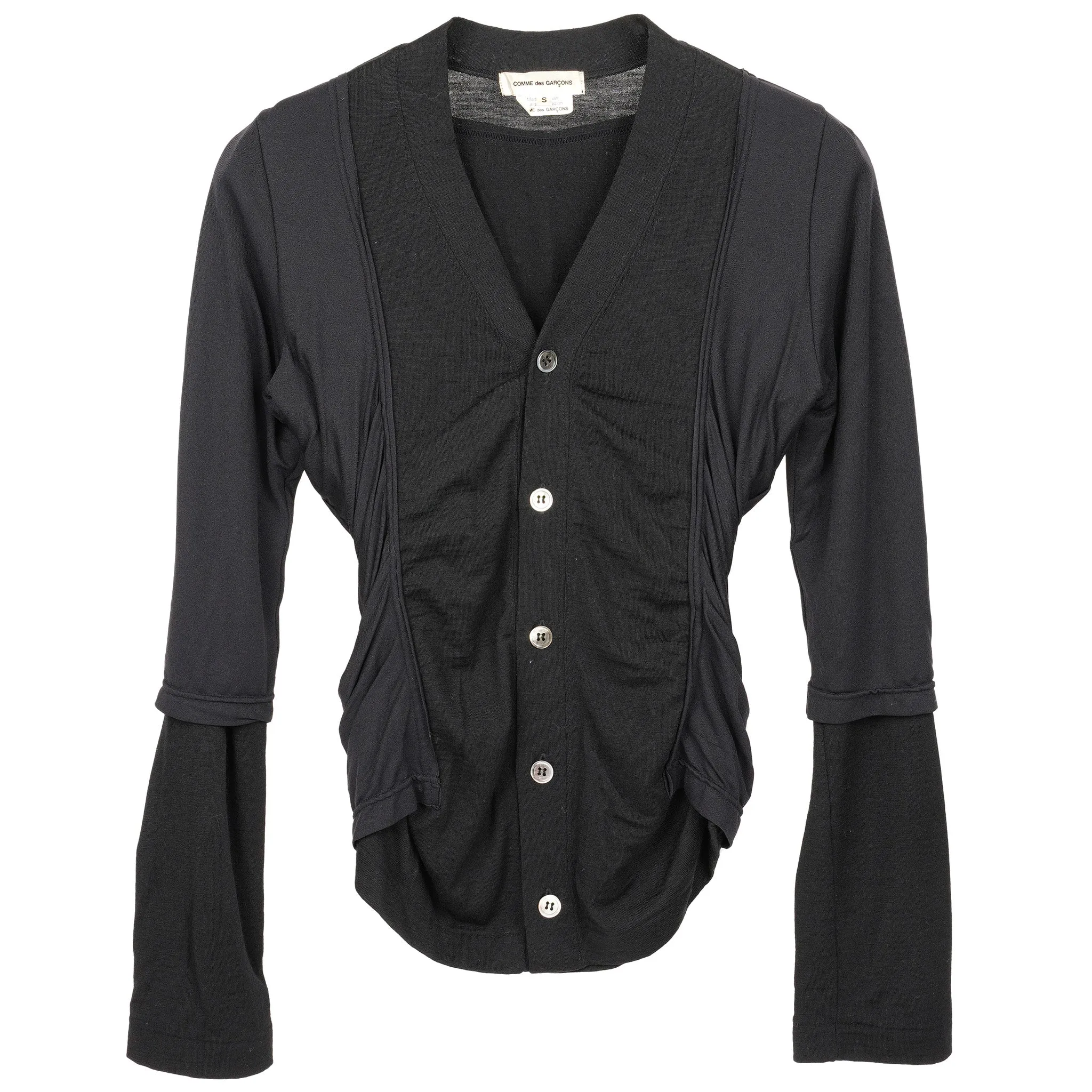 LAYERED CARDIGAN / BLACK