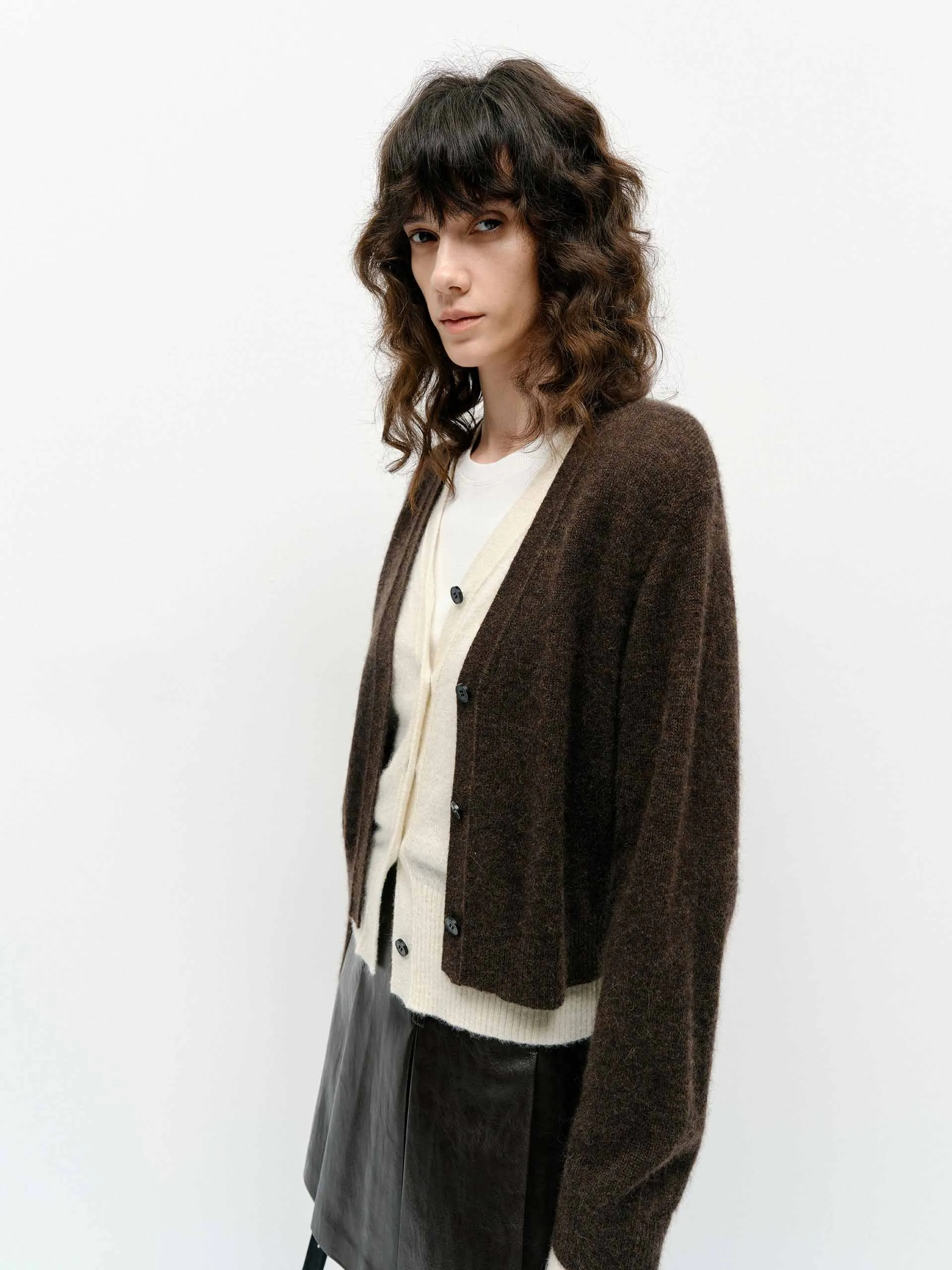 Layered Detail Cropped Cardigan