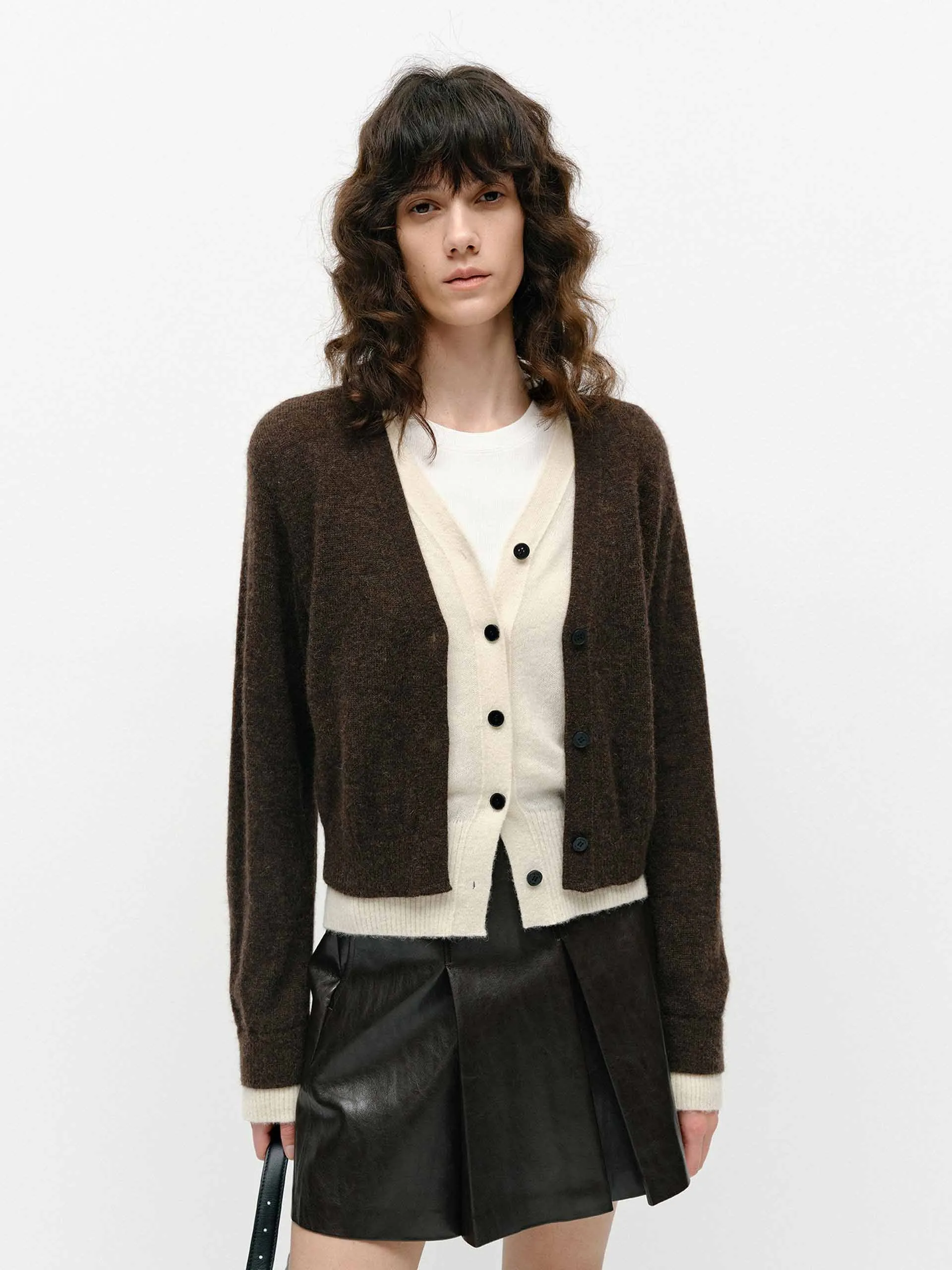 Layered Detail Cropped Cardigan