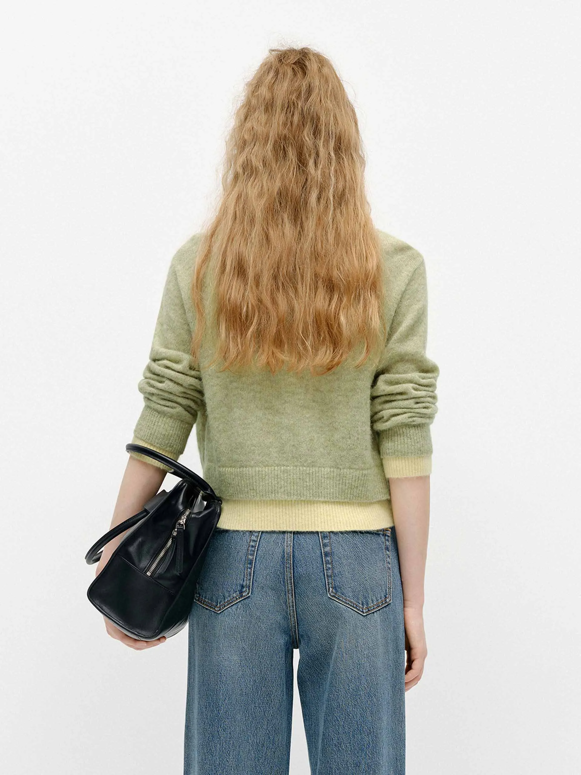 Layered Detail Cropped Cardigan