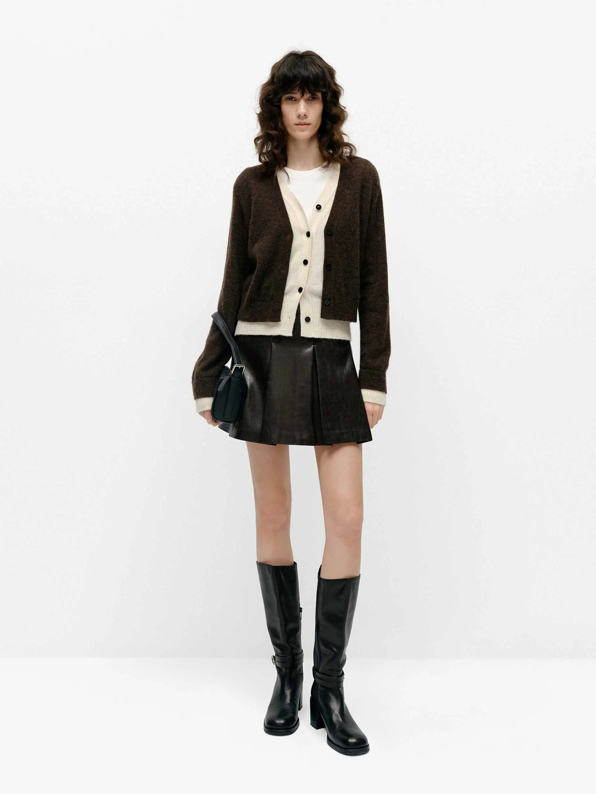 Layered Detail Cropped Cardigan