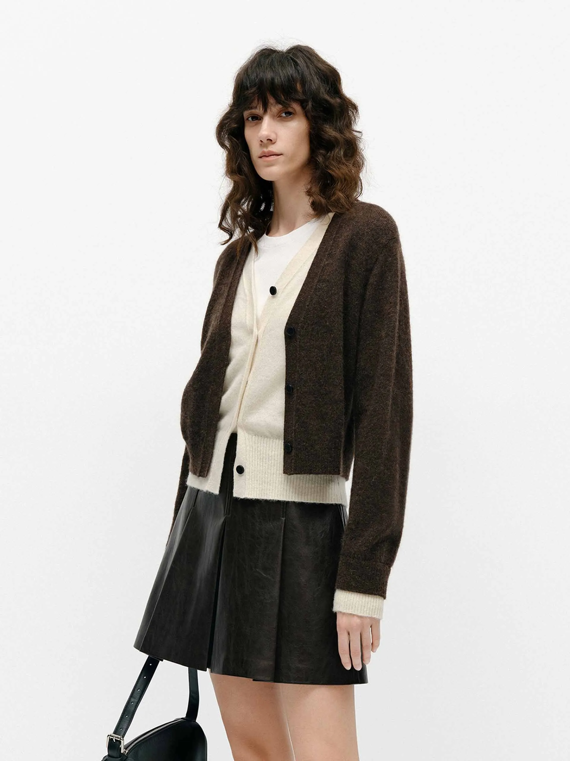Layered Detail Cropped Cardigan