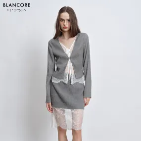 layered lace cardigan