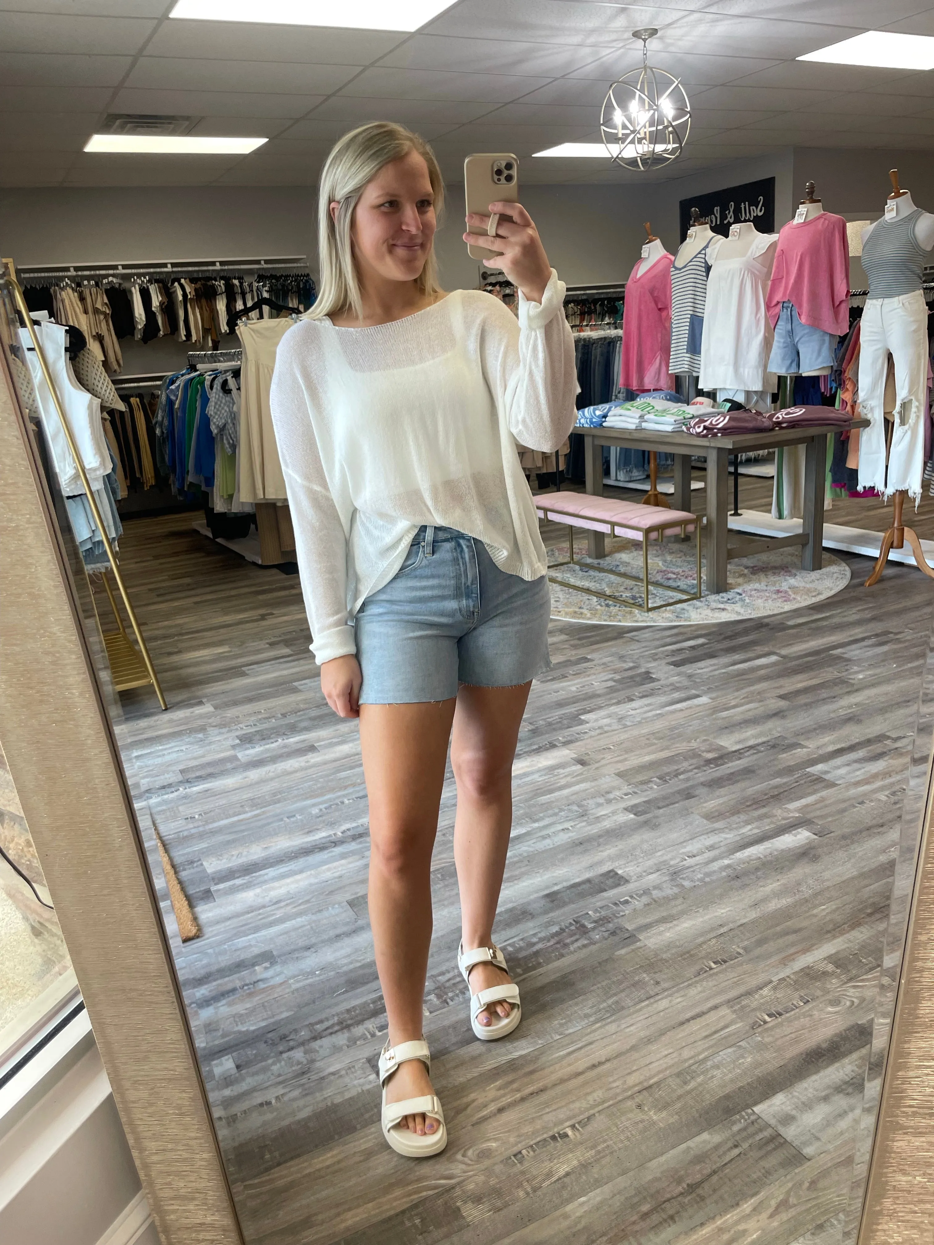 Lightweight Knit Sweater - White