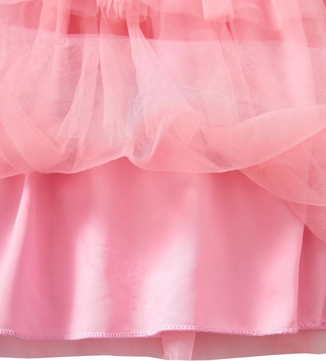 Little Girls Tulle Tutu Dress Toddler Summer Ruffle Sleeve Fluffy Tiered Dress Kids Birthday Party Outfits 2-7 Years