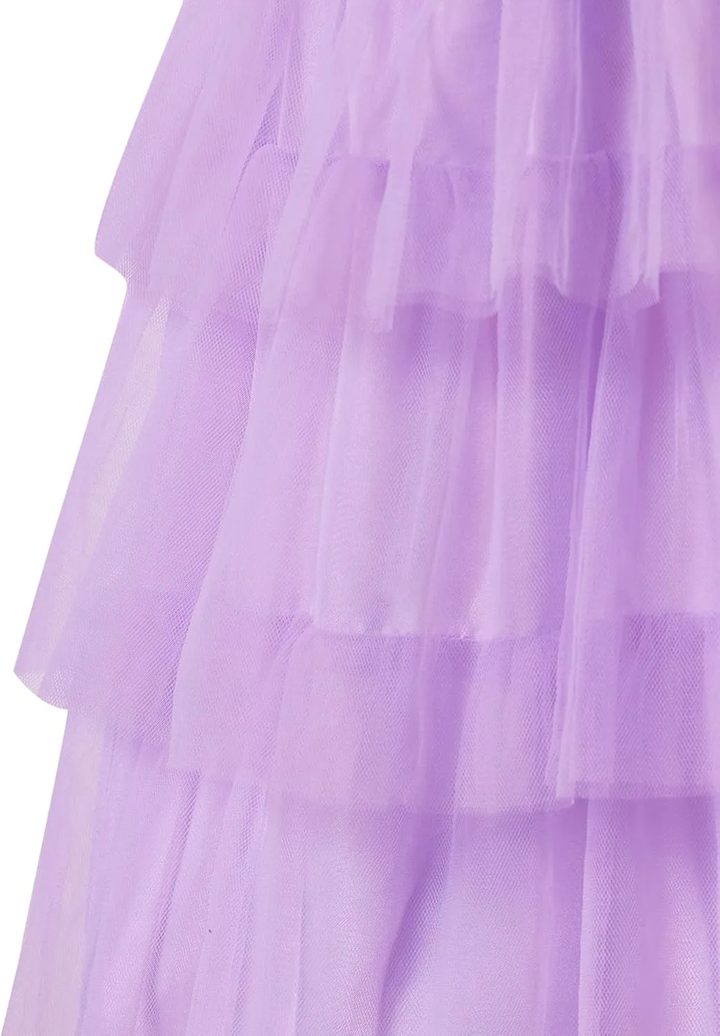 Little Girls Tulle Tutu Dress Toddler Summer Ruffle Sleeve Fluffy Tiered Dress Kids Birthday Party Outfits 2-7 Years