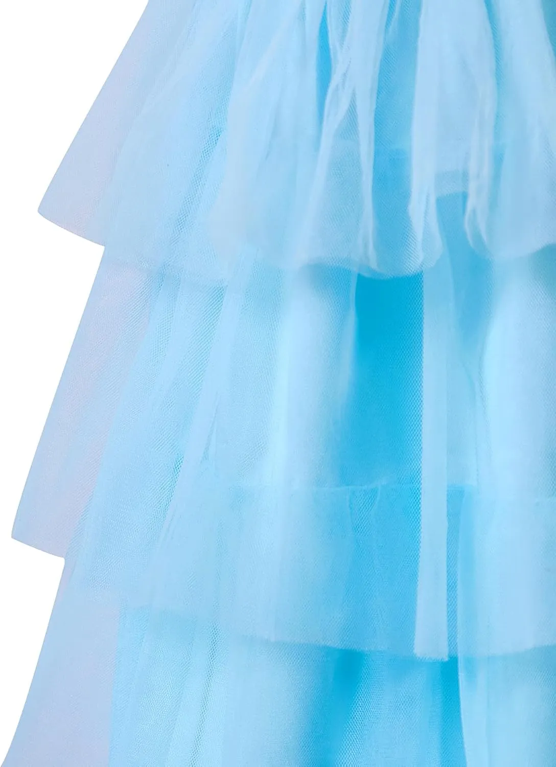 Little Girls Tulle Tutu Dress Toddler Summer Ruffle Sleeve Fluffy Tiered Dress Kids Birthday Party Outfits 2-7 Years