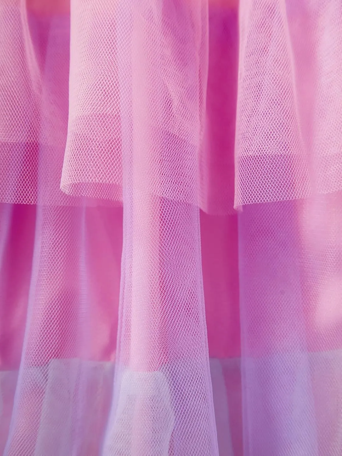 Little Girls Tulle Tutu Dress Toddler Summer Ruffle Sleeve Fluffy Tiered Dress Kids Birthday Party Outfits 2-7 Years